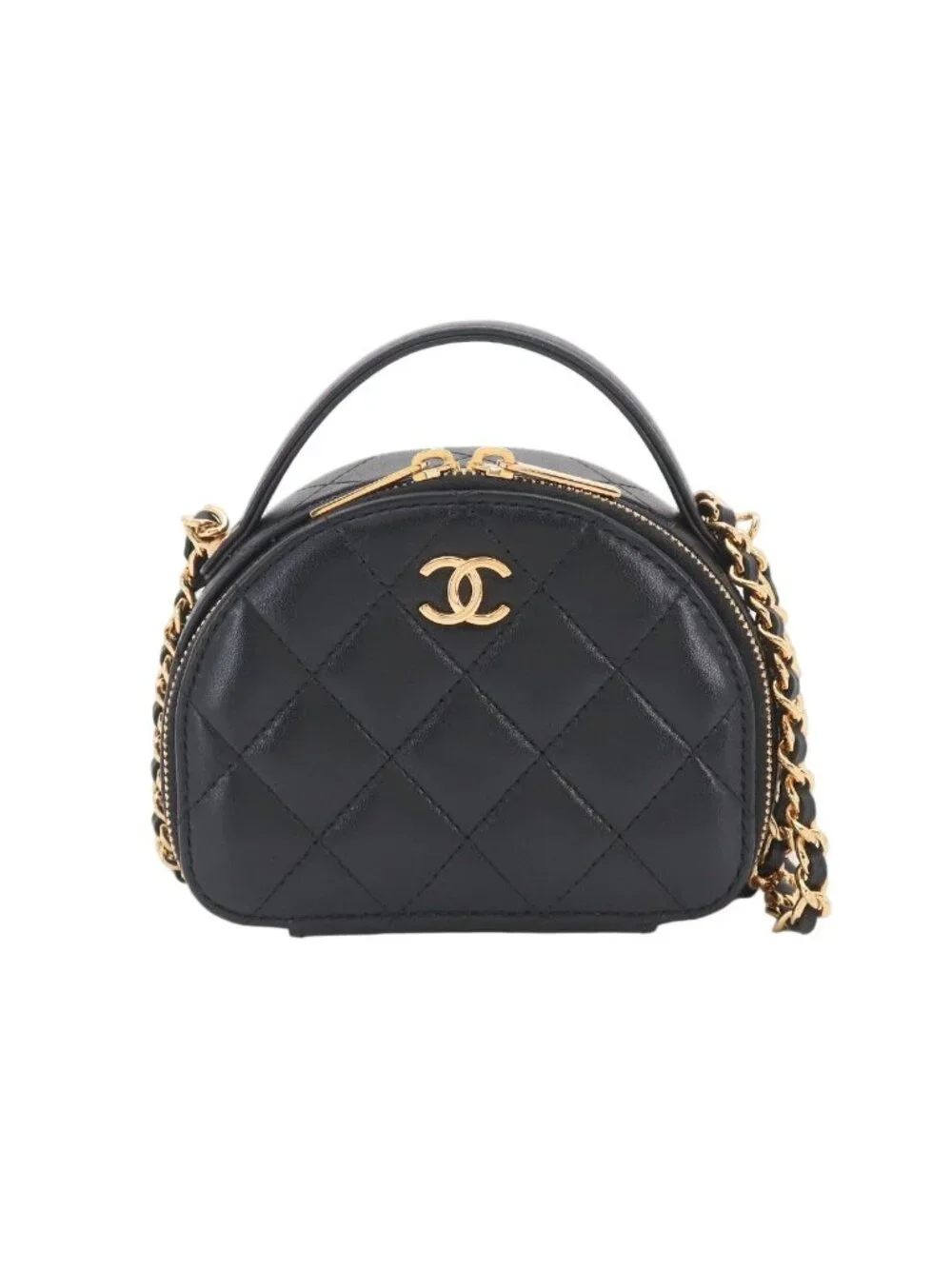 Chanel Quilted Mini Chain Shoulder Bag Lambskin Black
